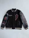 Black Squad Paranoid Society Varsity Jacket Black Squad With Rhinestones (XL)