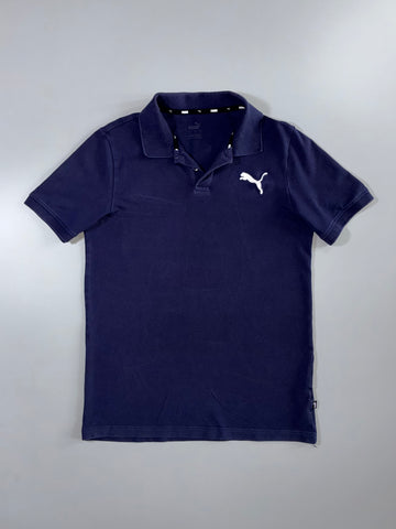 Puma Essential Logo Polo embroidered logo T-Shirt – Navy Blue (S)