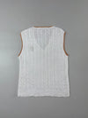 Lauren Active Ralph Lauren Cable Knit Sweater Vest — White w/ Crest Logo, Women’s (XS)