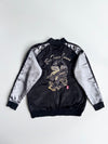 Big Train Osaka Black & Silver Satin Embroidered Bomber Jacket  L)