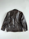 Vintage Marco Giordani Dark Brown Leather Bomber Jacket – Echt Leder Detechable Arms (2XL)