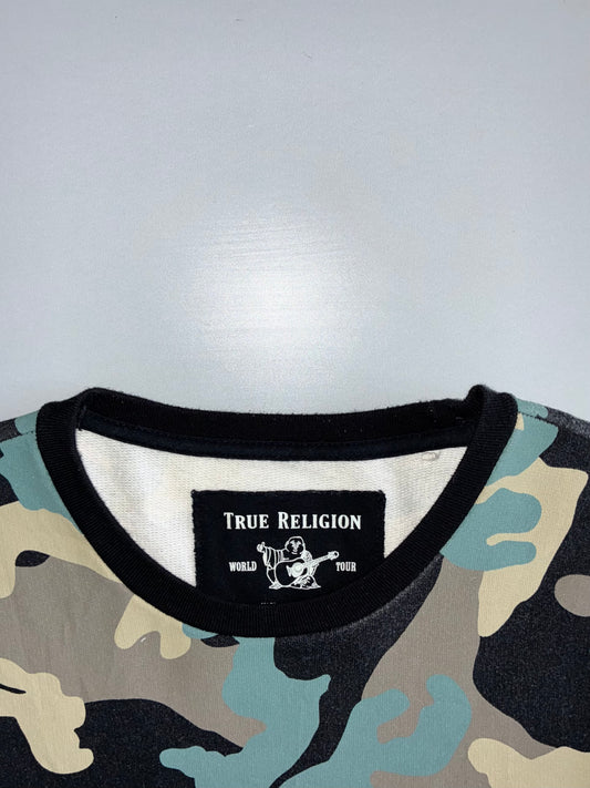 True Religion | All-Over Camo Crewneck Sweatshirt | Multi (M)