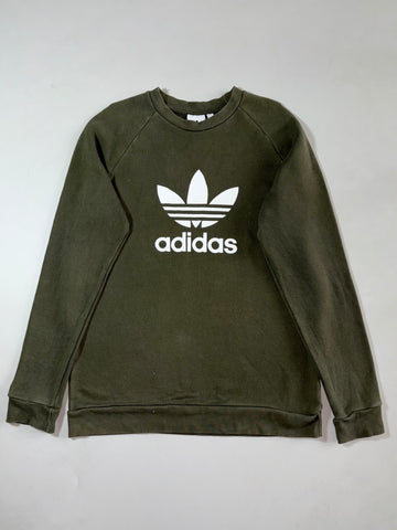 Vintage Adidas Olive Green Trefoil Crewneck Sweatshirt (L)