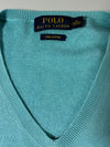 Polo Ralph Lauren Teal Pima Cotton V-Neck Sweater (XL)