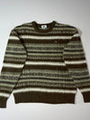Lacoste | Vintage Olive Green Fair Isle Knit Sweater | (M)