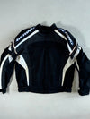 Bering Motorcycle Racing Jacket – Black / White – Reflective Padded (XL)