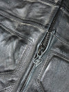 Swift Black & Grey Leather Motorcycle Racing Jacket – Armoured Panels (Padded) (M)