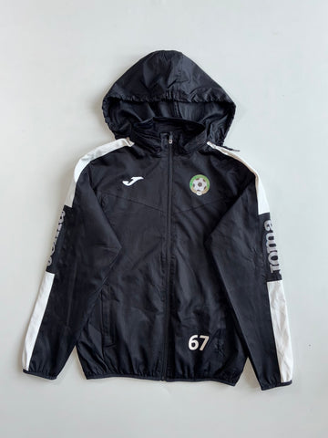 Joma Black & White Hooded Football Club Rain Jacket (S)