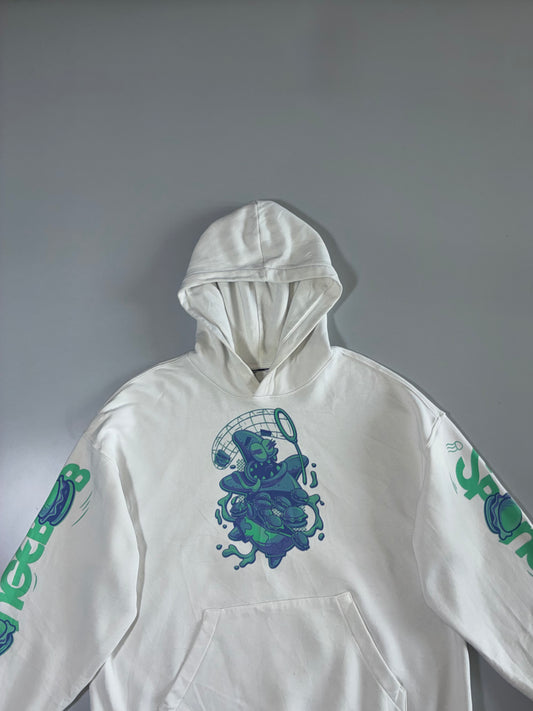 SpongeBob Graphic White Hoodie  (L)
