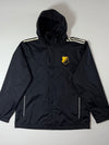 Vintage Adidas Black Hooded Football Rain Jacket (2XL/3XL)