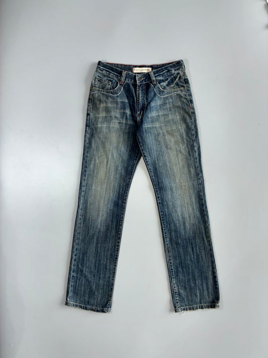 Diesel Industry Lion Crest Embroidered Straight Jeans (W-30) (L-43)