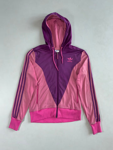 Adidas Originals Trefoil Hooded Track Jacket – Purple/Pink (S)