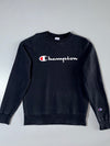 Champion Black Script Logo Crewneck Sweatshirt (S)