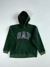 Vintage 90s Gap Athletic Forest Green Fleece Arch Logo Hoodie (M)
