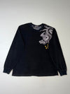 Big Train Japanese Dragon Embroidered Long Sleeve T-Shirt – Black (XL)