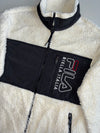 FILA Biella Italia Colorblock Sherpa Fleece Jacket – White/Black (S)