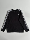 Adidas 3-Stripes Black Fleece Crewneck Sweatshirt  Size XL