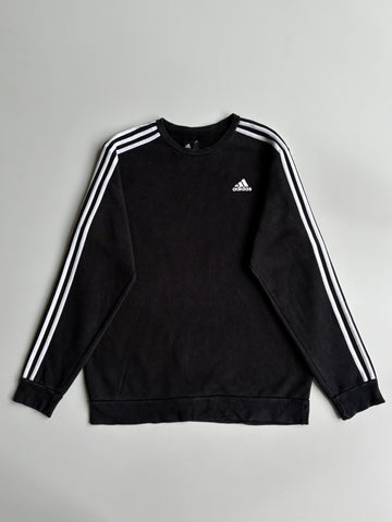 Adidas 3-Stripes Black Fleece Crewneck Sweatshirt  Size XL