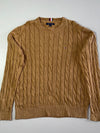Tommy Hilfiger Cable Knit Crewneck Sweater – Camel Brown (XL)