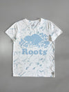 Roots Marble Print Graphic T-Shirt – White/Blue (S)