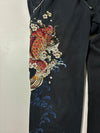 Nippon Blue Japanese Koi Embroidered Jogger Pants (W:33) (L:42)
