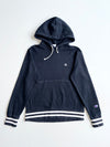 Champion Black Hoodie – Striped Rib Hem & Cuffs – (S)
