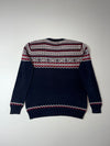 Polo Ralph Lauren | Navy Red Fair Isle Script Logo Knit Sweater | (XL)