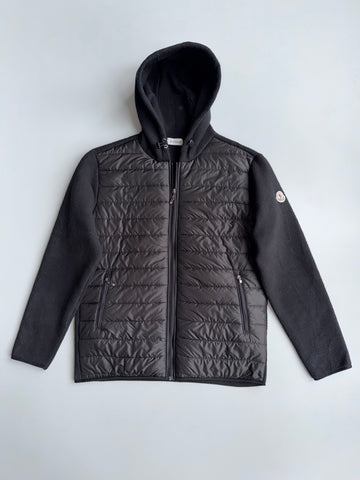 Moncler Fleece & Quilted Nylon Hybrid Hooded Jacket (L)