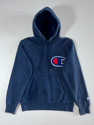 Champion Big “C” Logo Pullover Hoodie  Navy  (S)