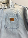 Starter Black Label Light Wash Denim Short Sleeve Work Shirt(2Xl)