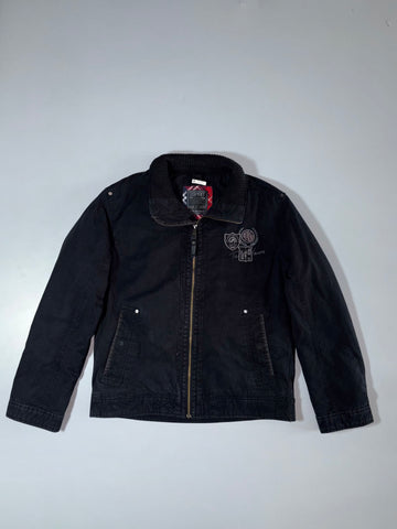 Esprit Marathon Embroidered Ribbed-Collar Jacket Black, Size (M/L)