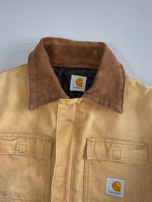 Carhartt USA Arctic Traditional Jacket Faded Tan Duck Canvas × Corduroy Collar (L/XL)