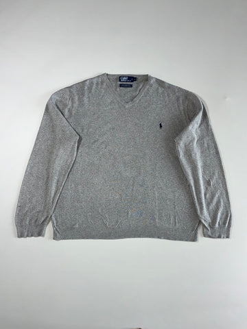 Polo by Ralph Lauren Grey V-Neck(2XL)