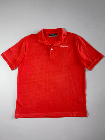 Kappa Logo Polo T-Shirt – Coral Red Pique (L)