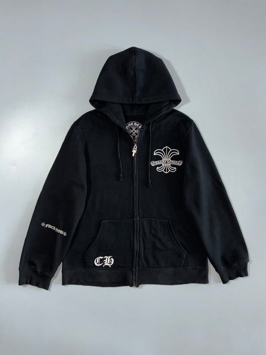 Chrome Hearts Inspired Premium Zip-Up Hooded Jacket (M)