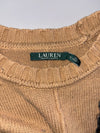 Lauren Ralph Lauren Camel Knit Sweater with Gold Crest Patch (S/M)