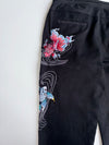 Nippon Fashion Black Embroidered Jogger Sweatpants – Japanese Style (W 32 L 40)