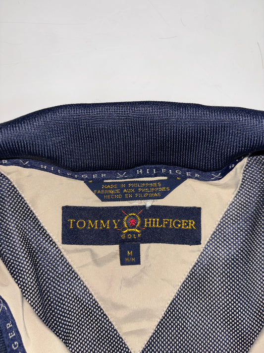 Tommy Hilfiger Golf | Vintage Beige Navy Collar Crest Harrington Jacket (2XL)