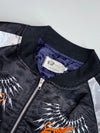 Japanese Tiger Embroidered Satin Souvenir Bomber Jacket (M)
