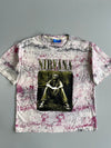 Nirvana Kurt Cobain All-Over Print Acid Wash Double-Sided Graphic T-Shirt (L/XL)