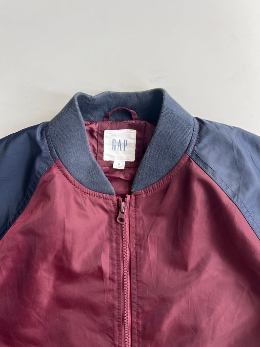 Gap Original Colorblock Nylon Bomber Jacket Burgundy (L)