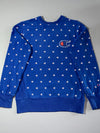 Champion Reverse Weave All-Over Logo Print Sweatshirt – Royal Blue – (L)