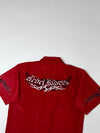 Southern Cycles Huntington Beach Red Button-Up Shirt – Iron Cross Graphic (XL)
