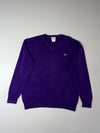 Lacoste Cotton V-Neck Sweater – Royal Purple (XL)