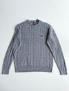 Chaps Cable-Knit Crewneck Sweater – Grey (L)