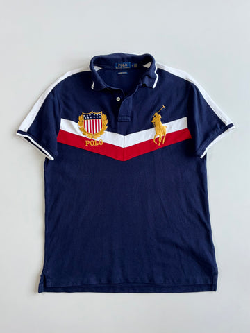 Polo Ralph Lauren Navy Chevron Crest Polo (M)