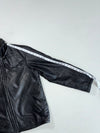 Vintage Canda Black Leather Sherpa Collar Zip-Up Jacket (L)