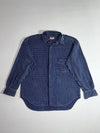 Vintage Guess Jeans Jacquard Stripe Long Sleeve Shirt – Navy/White (M/L)