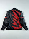 Vintage Black & Red Leather Motorcycle Racing Jacket (padded) (L)