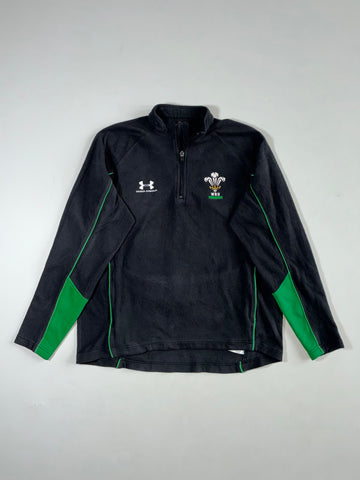 Under Armour Wales Rugby (WRU) Black Fleece Quarter-Zip (L)